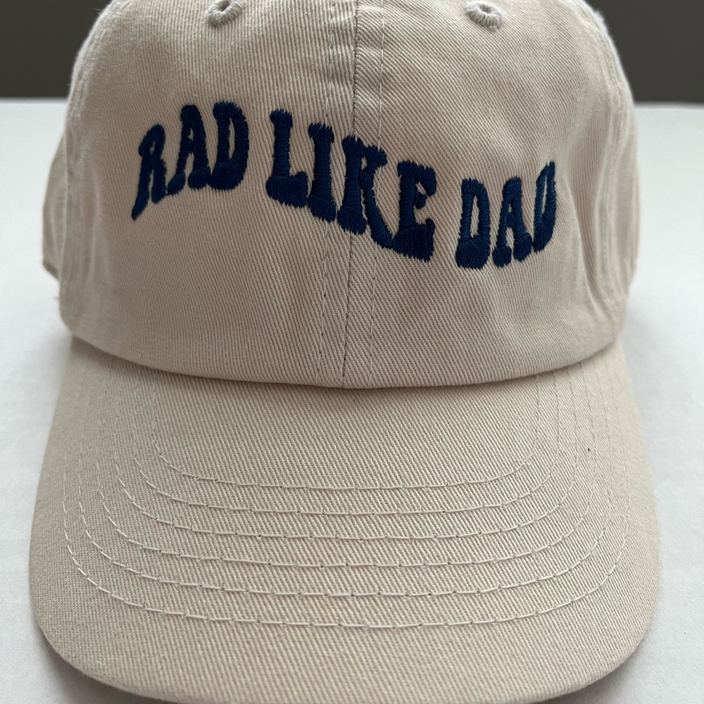 KBETHOS Cream and Blue Rad Like Dad Hat